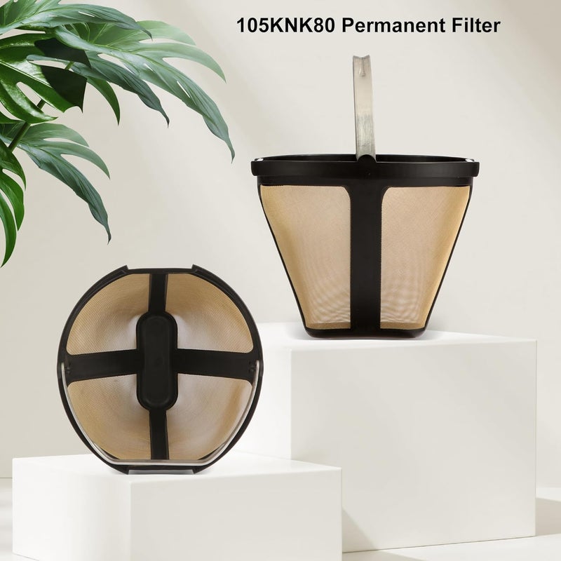 SLLFLY 2pcs Replacement for CE250 CE251 Coffee Permanent Gold Tone Filter,Compatible with Ninja 12-Cup Programmable Coffee Brewer - Image 5
